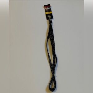 Black Patterned Dog Leash - Comfortable Handle, Durable Clip